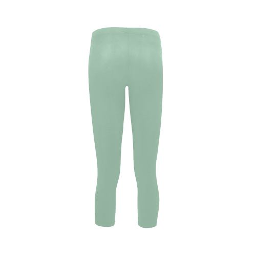 Grayed Jade Color Accent Capri Legging (Model L02)