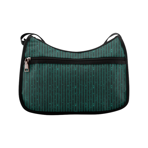 Teal Glitter Stripe Crossbody Bags (Model 1616)