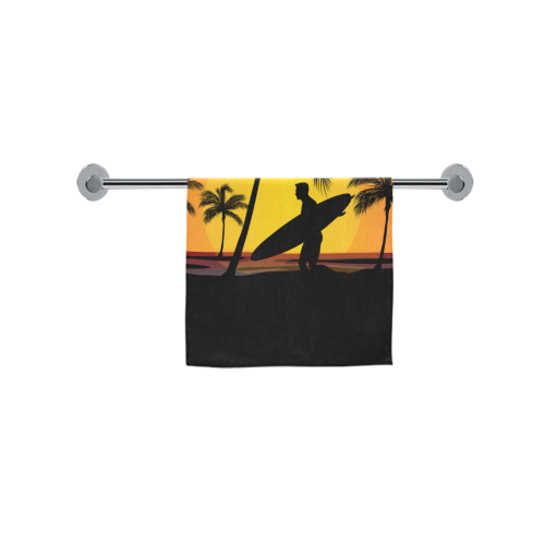 Tropical Surfer at Sunset Custom Towel 16"x28"