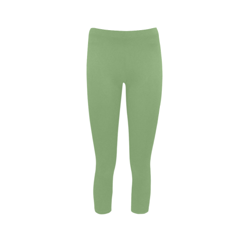 Green Tea Color Accent Capri Legging (Model L02)