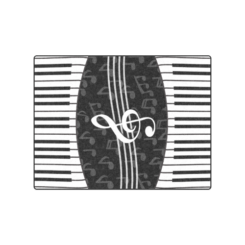 Stylish Music Piano Keys and Treble Clef Blanket 50"x60"