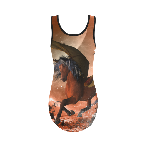 The dark unicorn Vest One Piece Swimsuit (Model S04)