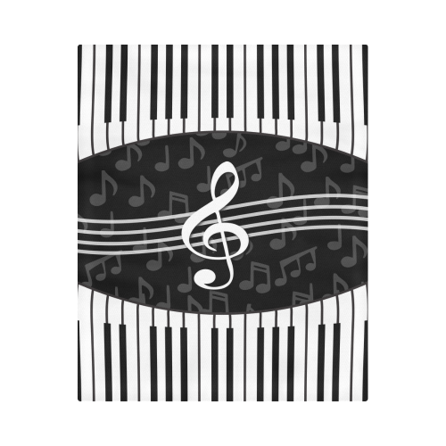 Stylish Music Piano Keys and Treble Clef Duvet Cover 86"x70" ( All-over-print)