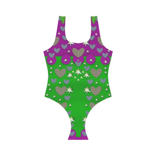 The Brightest sparkling stars Is Love Vest One Piece Swimsuit (Model S04)