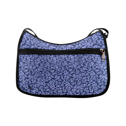 Vintage Floral Cerulean Blue Crossbody Bags (Model 1616)
