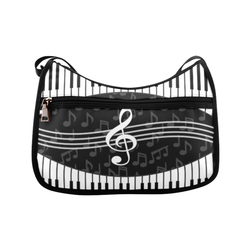 Stylish Music Piano Keys and Treble Clef Crossbody Bags (Model 1616)
