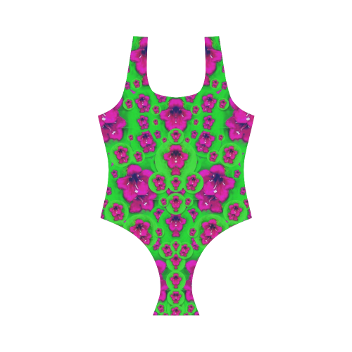 Fantasy Valentine in floral love and peace time Vest One Piece Swimsuit (Model S04)