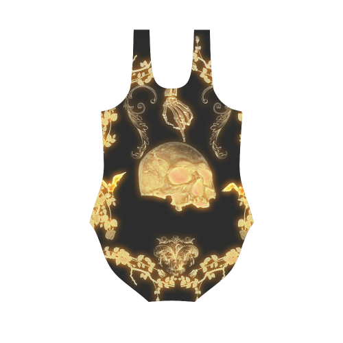 Awesome skull Vest One Piece Swimsuit (Model S04)