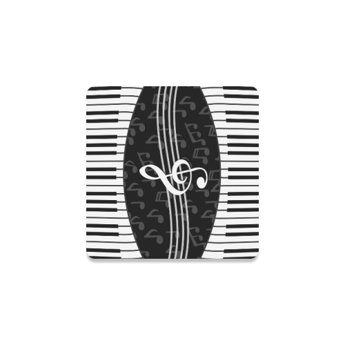 Stylish Music Piano Keys and Treble Clef Square Coaster