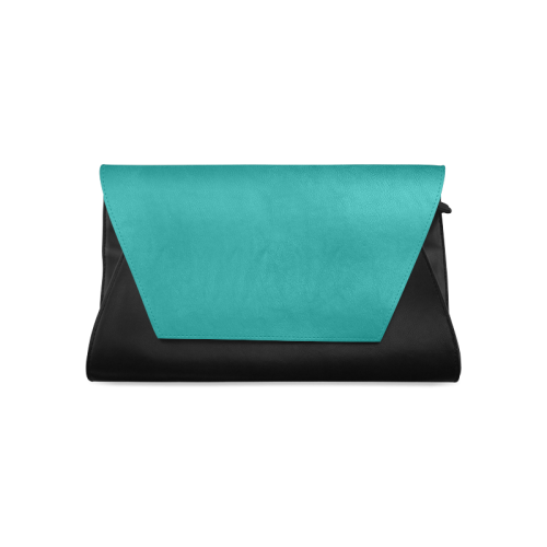 Deep Peacock Blue Color Accent Clutch Bag (Model 1630)