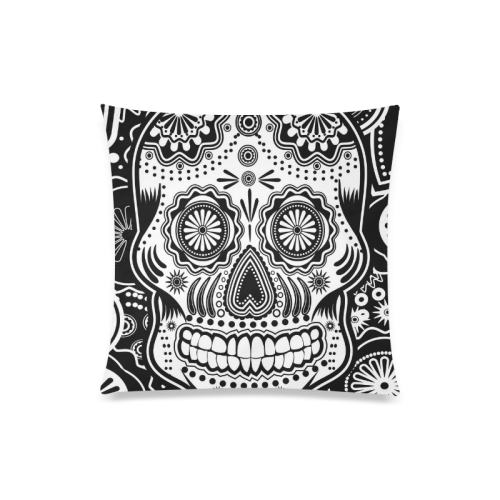 sugar skull Custom Zippered Pillow Case 20"x20"(Twin Sides)