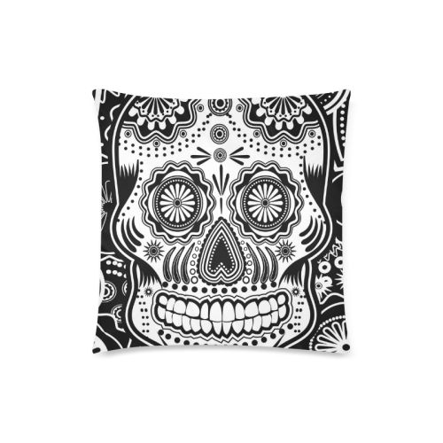 sugar skull Custom Zippered Pillow Case 18"x18"(Twin Sides)