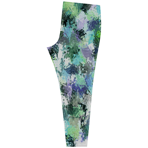 Green Paint Splatter Cassandra Women's Leggings (Model L01)