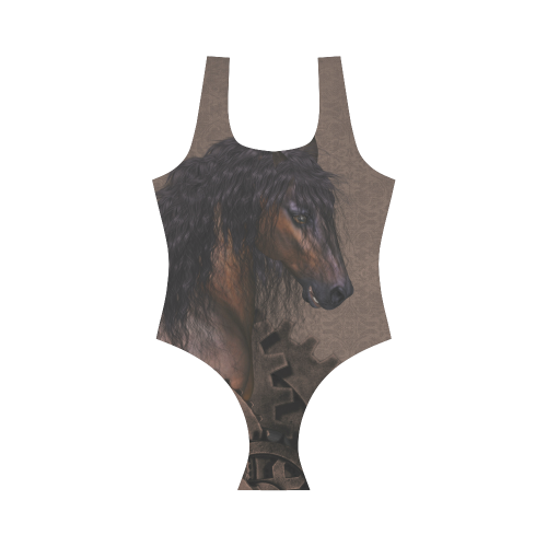 Steampunk Horse Vest One Piece Swimsuit (Model S04)