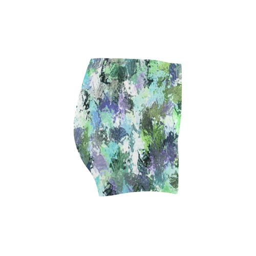 Green Paint Splatter Briseis Skinny Shorts (Model L04)