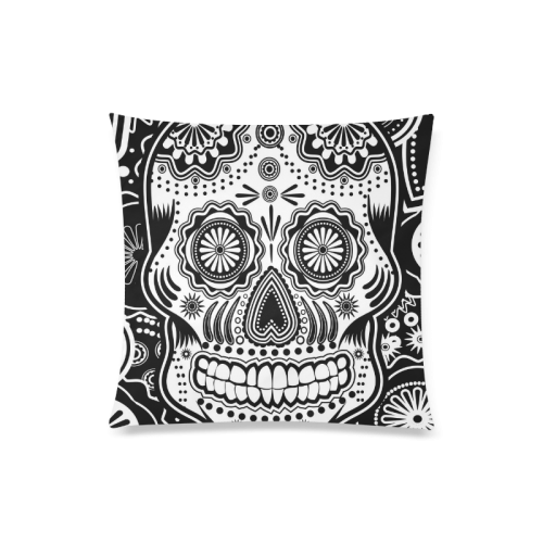 sugar skull Custom Zippered Pillow Case 20"x20"(Twin Sides)