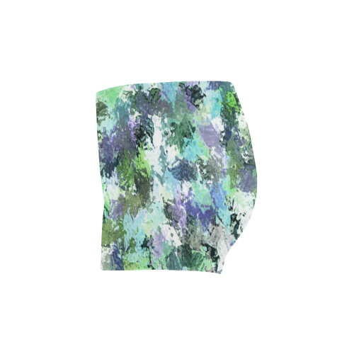 Green Paint Splatter Briseis Skinny Shorts (Model L04)