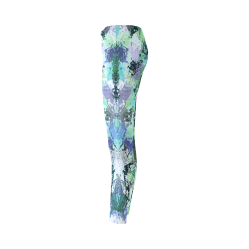 Green Paint Splatter Cassandra Women's Leggings (Model L01)