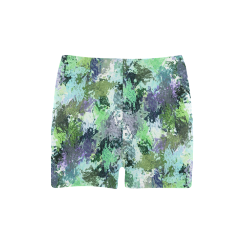 Green Paint Splatter Briseis Skinny Shorts (Model L04)