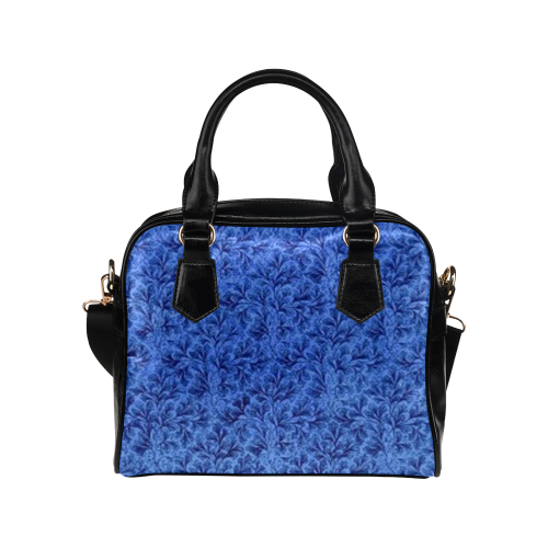 Vintage Floral Lace Leaf Sapphire Blue Shoulder Handbag (Model 1634)