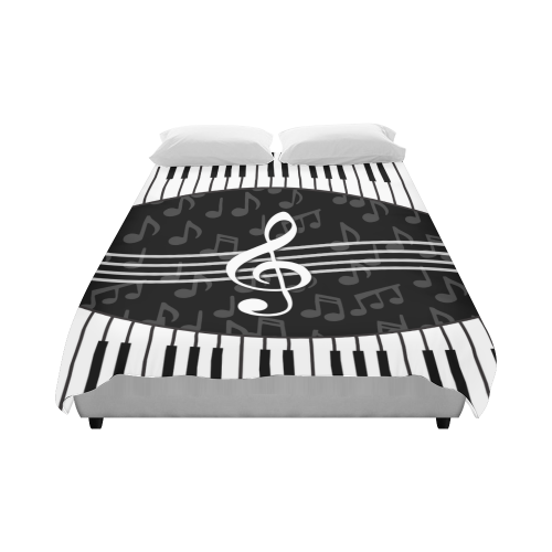 Stylish Music Piano Keys and Treble Clef Duvet Cover 86"x70" ( All-over-print)