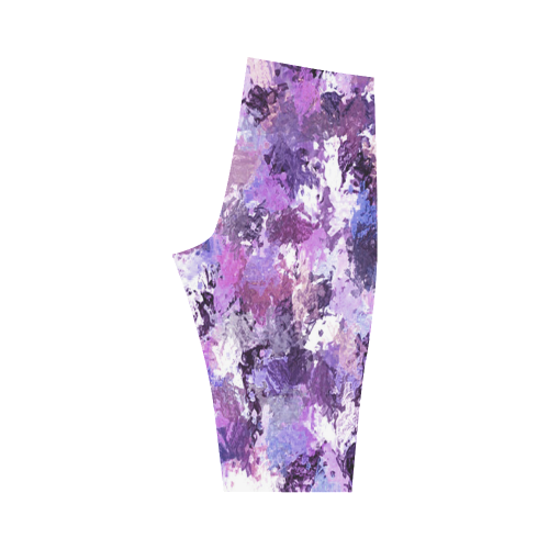 Purple Paint Splatter Hestia Cropped Leggings (Model L03)