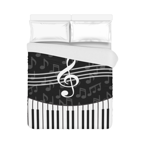 Stylish Music Piano Keys and Treble Clef Duvet Cover 86"x70" ( All-over-print)