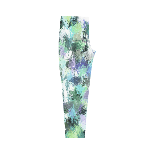 Green Paint Splatter Capri Legging (Model L02)