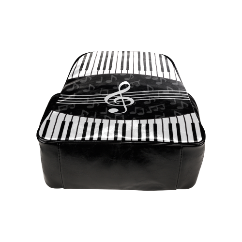 Stylish Music Piano Keys and Treble Clef Multi-Pockets Backpack (Model 1636)