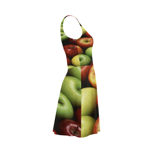 Red and Green Apples Displayed In A Pattern Atalanta Sundress (Model D04)