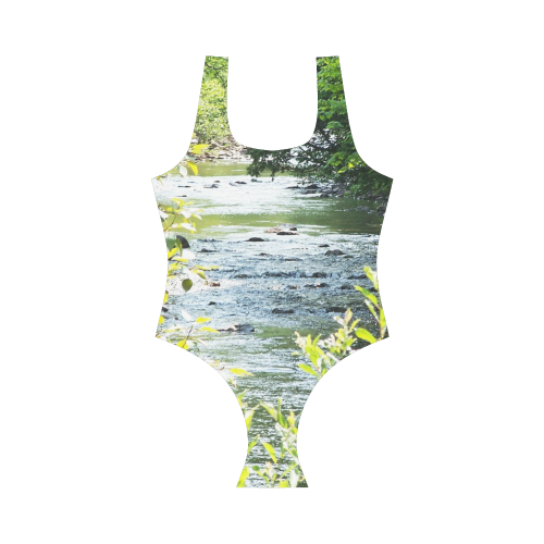 River Runs Through it Vest One Piece Swimsuit (Model S04)