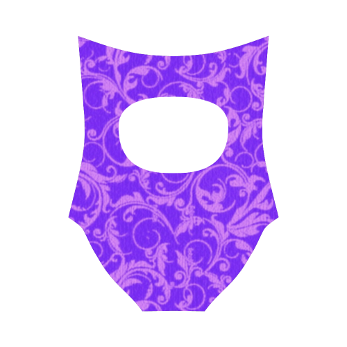 Vintage Swirls Amethyst Ultraviolet Purple Strap Swimsuit ( Model S05)