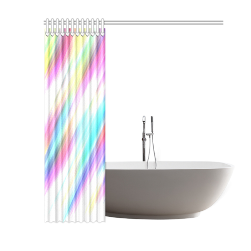 Rainbow Stripe Abstract Shower Curtain 60"x72"