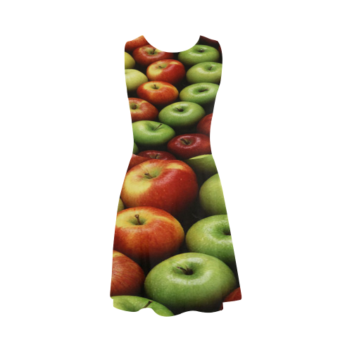 Red and Green Apples Displayed In A Pattern Atalanta Sundress (Model D04)