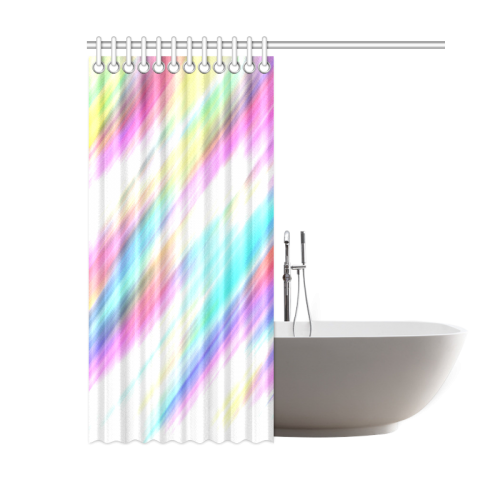 Rainbow Stripe Abstract Shower Curtain 60"x72"