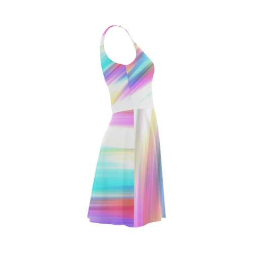 Rainbow Stripe Abstract Atalanta Sundress (Model D04)