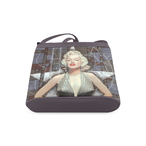 Marilyn Monroe, Movie Star Actress, Old Hollywood, fine art, portrait, brown shades Crossbody Bags (Model 1613)