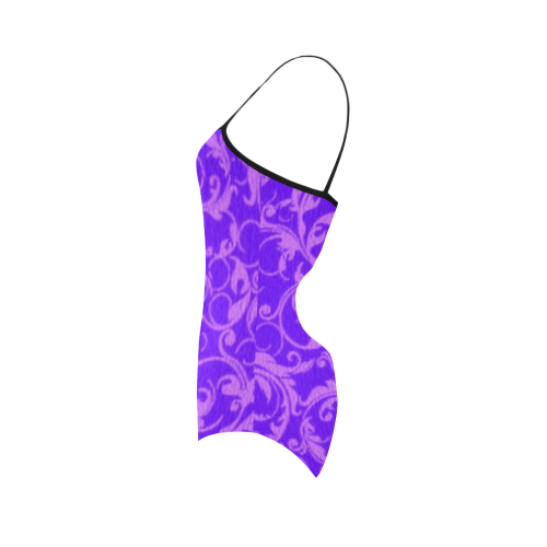 Vintage Swirls Amethyst Ultraviolet Purple Strap Swimsuit ( Model S05)