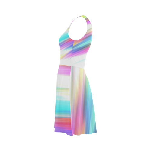 Rainbow Stripe Abstract Atalanta Sundress (Model D04)