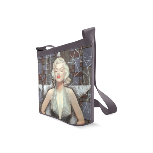 Marilyn Monroe, Movie Star Actress, Old Hollywood, fine art, portrait, brown shades Crossbody Bags (Model 1613)