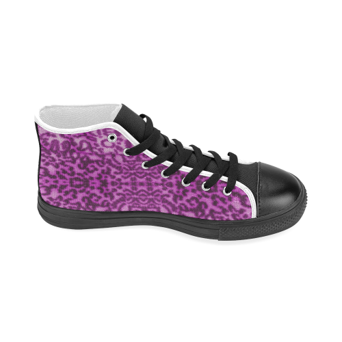 Lion In Purple Women's Classic High Top Canvas Shoes (Model 017)