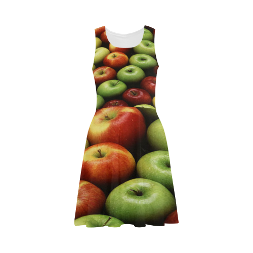 Red and Green Apples Displayed In A Pattern Atalanta Sundress (Model D04)