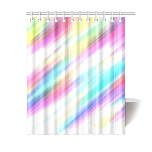 Rainbow Stripe Abstract Shower Curtain 60"x72"