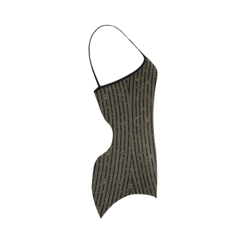 Sepia Glitter Stripe Strap Swimsuit ( Model S05)