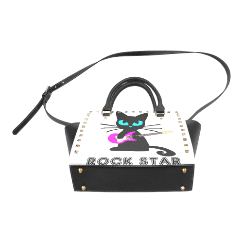 rock_star_cat_rivetshoulderbag Rivet Shoulder Handbag (Model 1645)