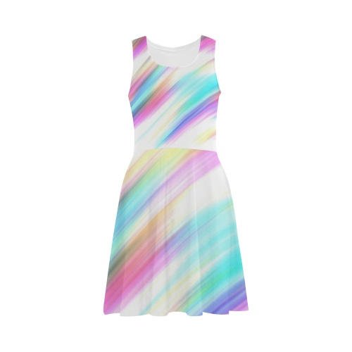 Rainbow Stripe Abstract Atalanta Sundress (Model D04)