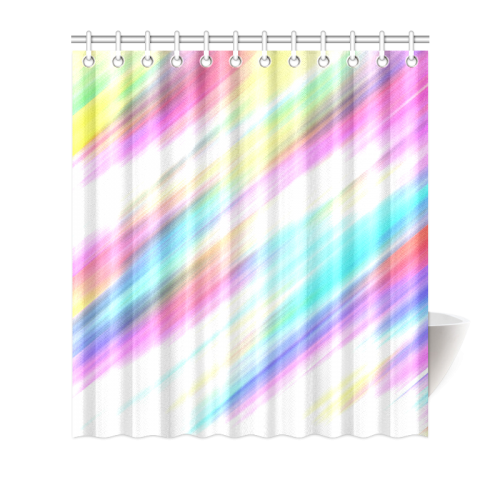 Rainbow Stripe Abstract Shower Curtain 66"x72"