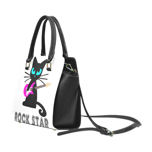 rock_star_cat_rivetshoulderbag Rivet Shoulder Handbag (Model 1645)