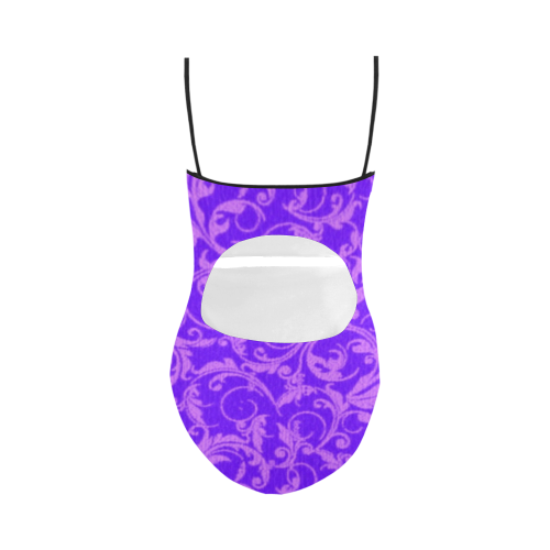 Vintage Swirls Amethyst Ultraviolet Purple Strap Swimsuit ( Model S05)