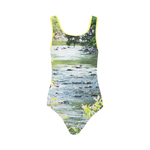 River Runs Through it Vest One Piece Swimsuit (Model S04)